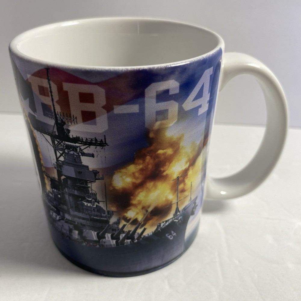 USS Wisconsin (BB-64) VINTAGE COFFEE MUG BLACK