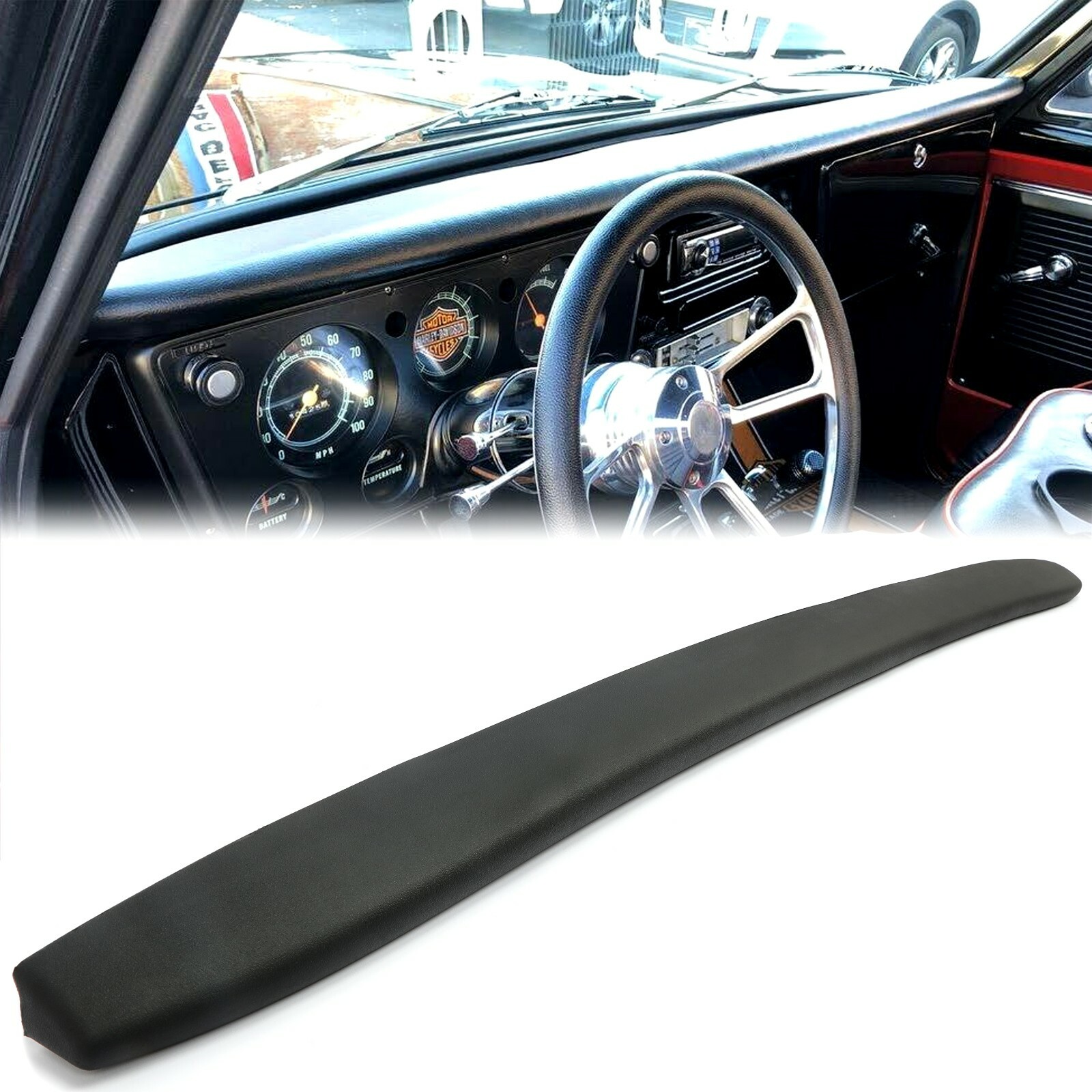 FOR 1967-1972 Chevy / GMC C10 Truck Dash Pad Cover- Black 67 68 69 70 71 72