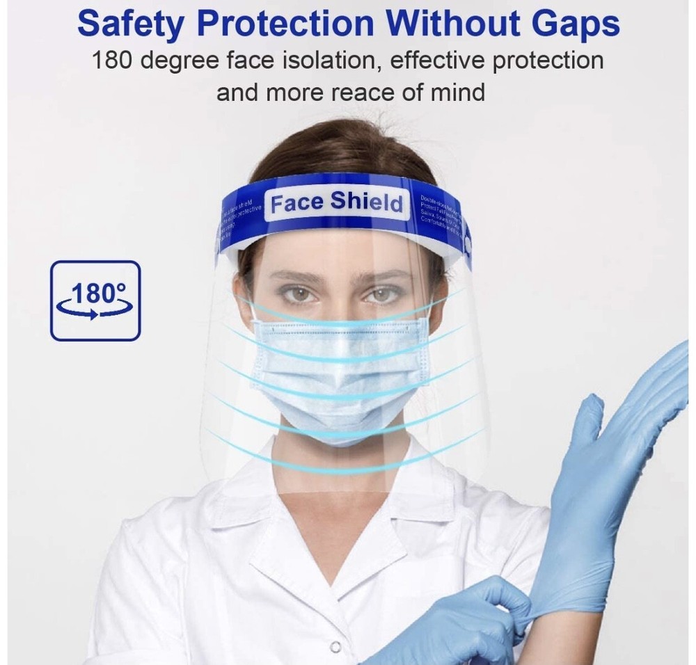 2/5/10PC Reusable Safety Full Face Shield Washable