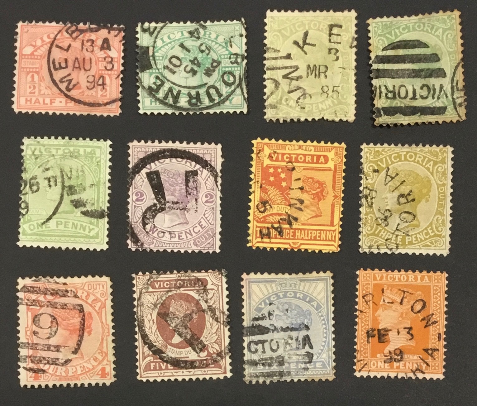 AUSTRALIA - VICTORIA REVENUE : Small STAMP DUTY Collection
