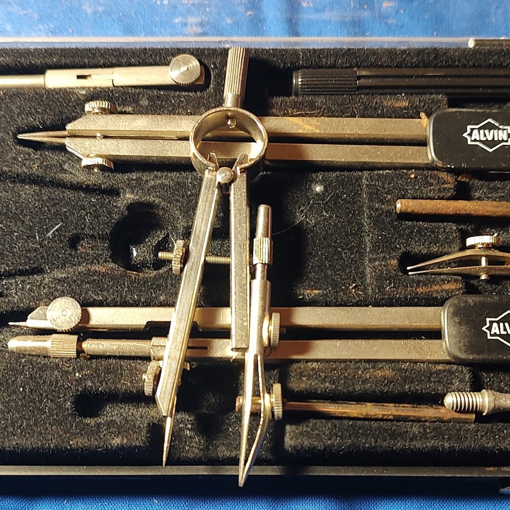 Vintage ALVIN Drafting Compass Set No. 511 w/ Case Complete