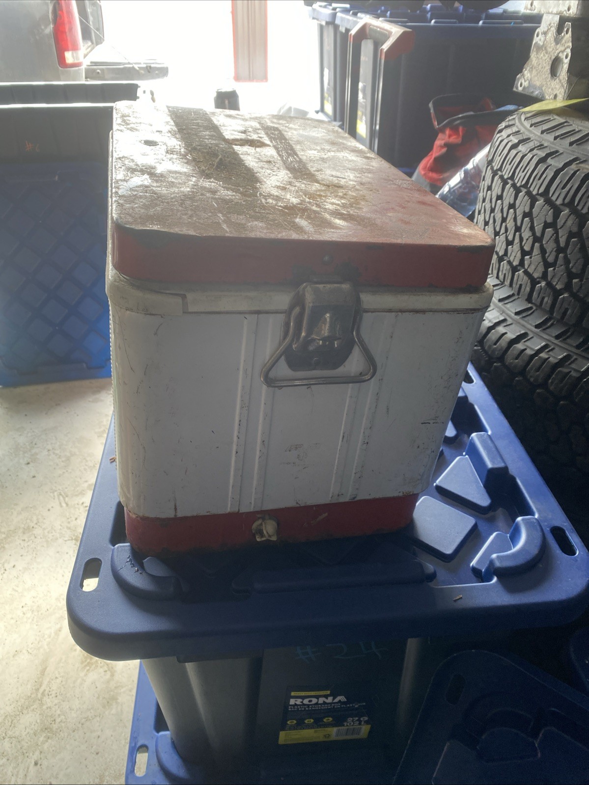 VINTAGE 1970 ORANGE CRUSH COOLER W/HANDLES