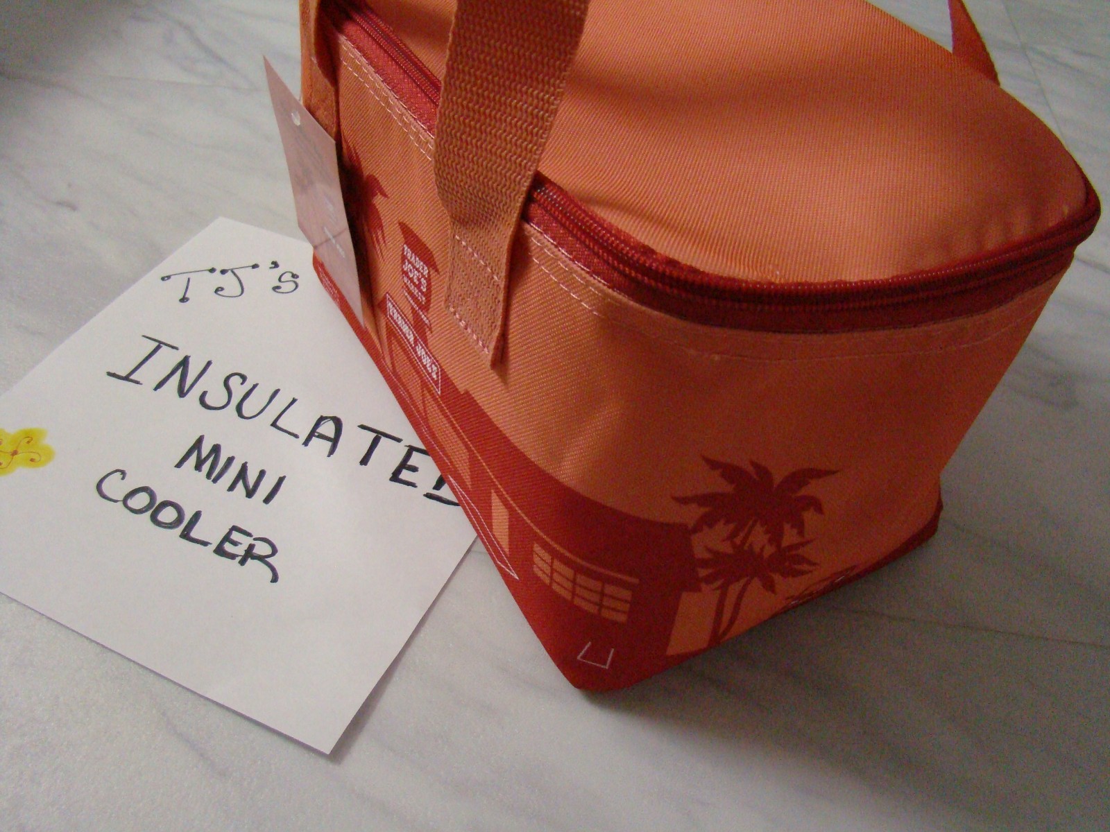 New Trader Joe's Peach Insulated MINI Cooler Reusable Lunch Bag