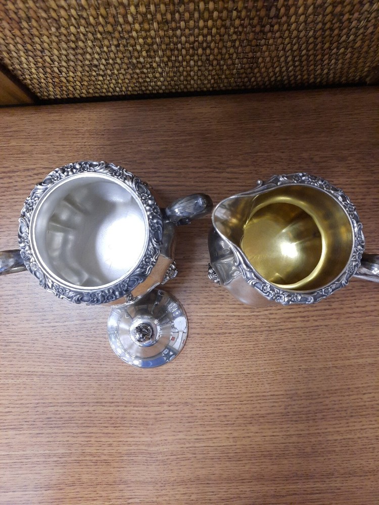 Vintage Silver Plated Creamer & Sugar Set