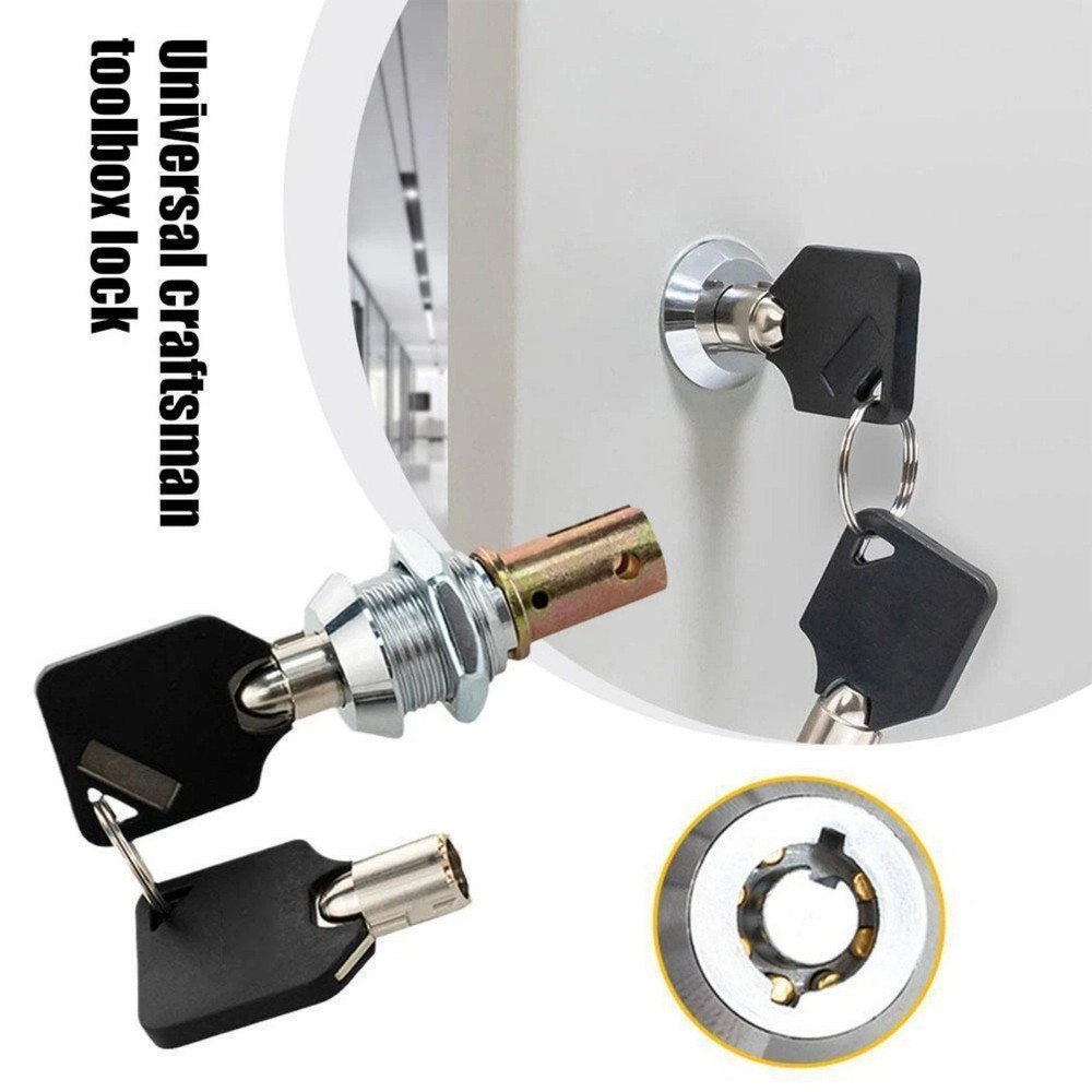 Drawer Lock Mechanism with Keys Replacement For Tool Cabinets Storage Boxes