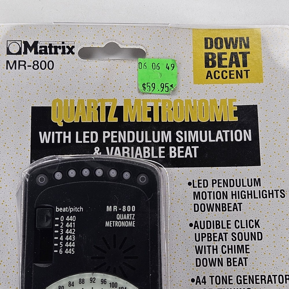 Matrix MR-800 Quartz Metronome w/ LED Pendulum Simulation & Down Beat Accent