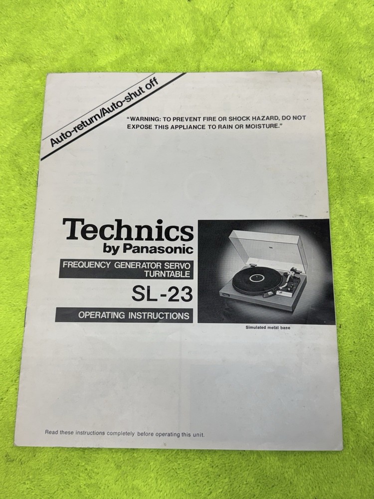 OEM Technics SL-23 OPERATING INSTRUCTIONS MANUAL ONLY MINT 🔥🔥