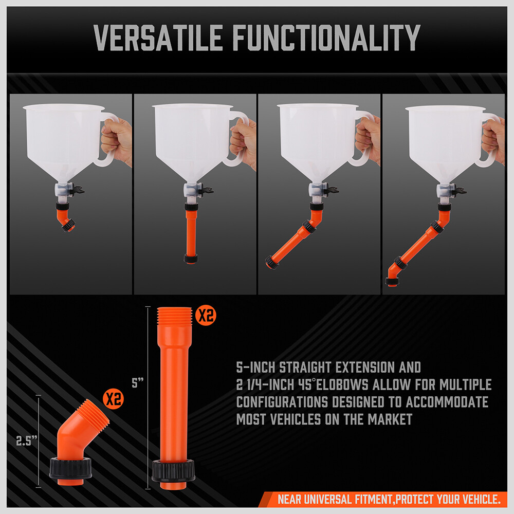 No-Spill Coolant Funnel Kit Spill Proof Funnel Bleeder with Adapters Universal