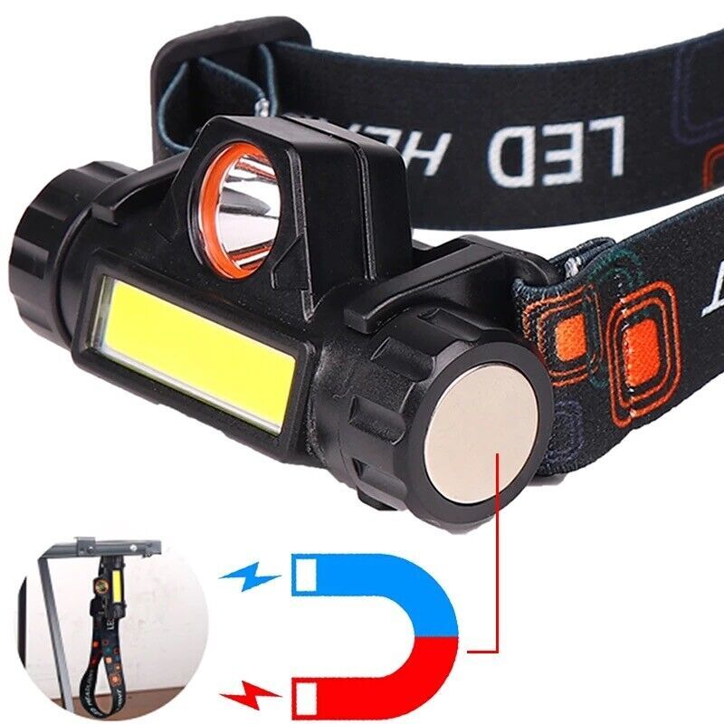 USB Rechargeable Waterproof LED Headlamp Headlight Head Light Flashlight 2 Modes
