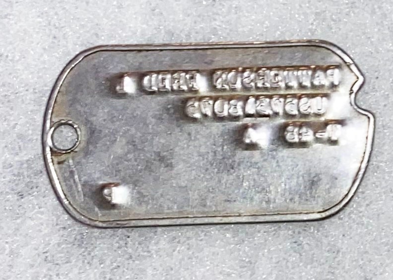 Fred Patterson T-48 Single Dog Tag