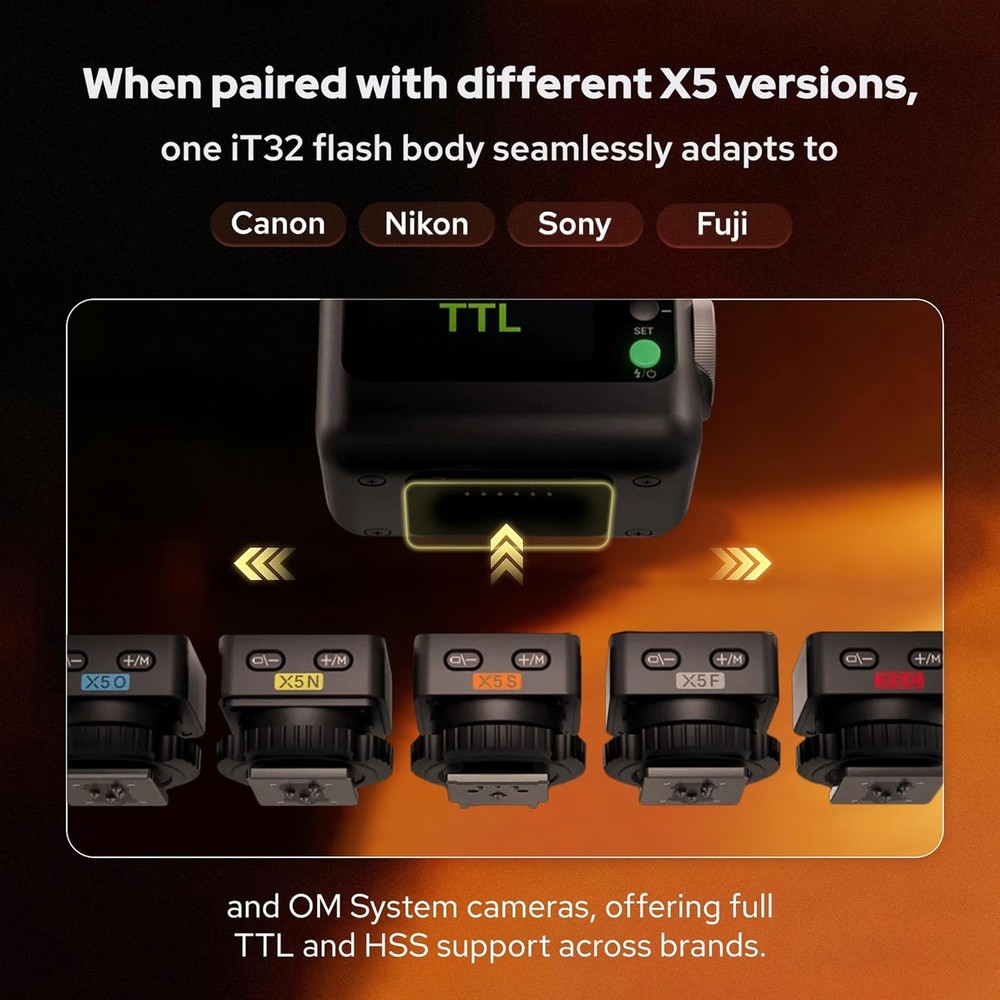 GODOX IT32 TTL Camera Flash with X5 Wireless Flash Trigger Compatible with X3,X3