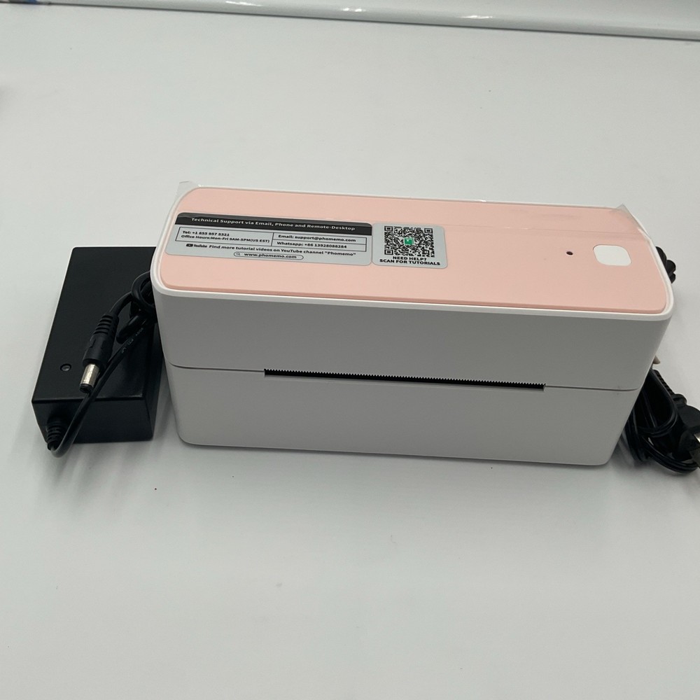 Phomemo Portable Bluetooth Thermal Printer W/ Power Adapter, Labels & Stand READ