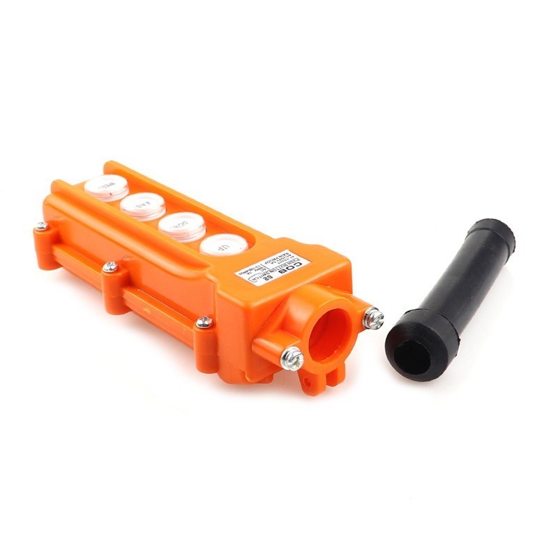 Crane Pendant Switch COB62 4 Way Push Button Orange Rainproof ABS Plastic