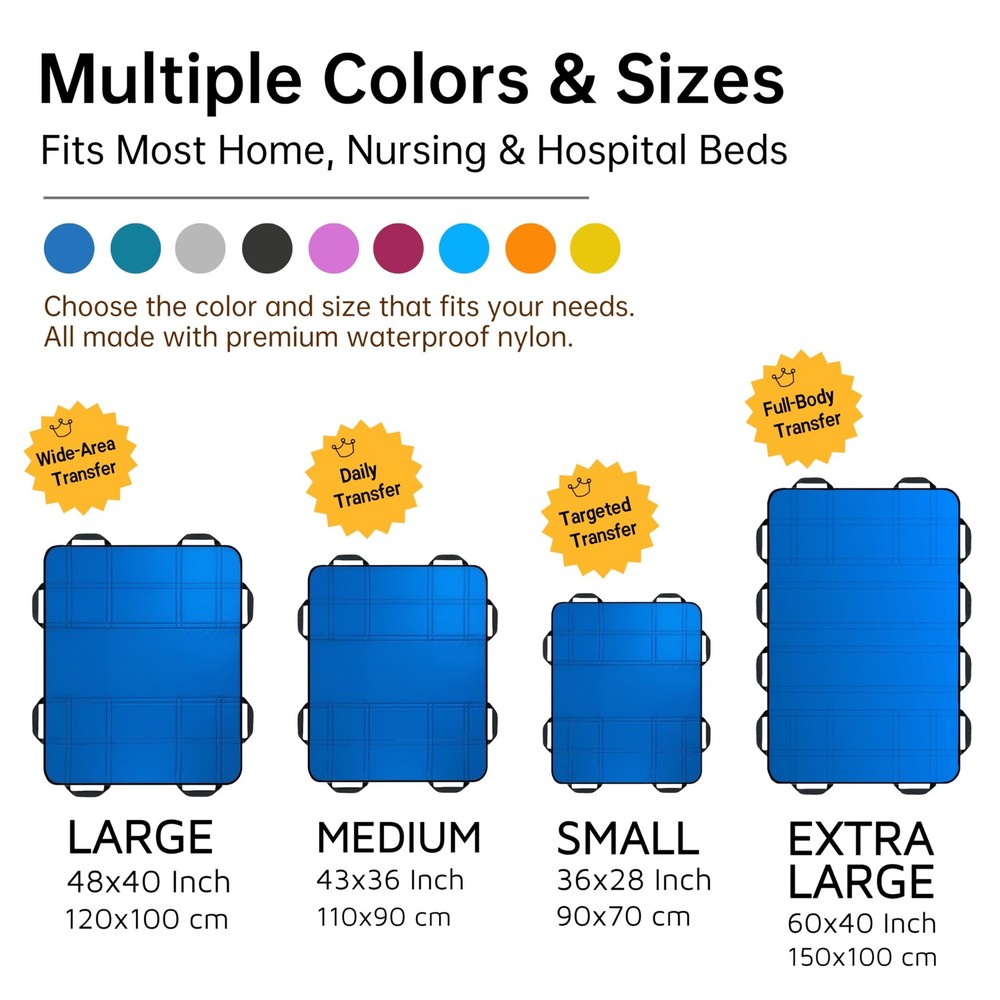 Upgraded 3-Layer Positioning Bed Pad with Handles, Transfer & Slide for Elder...