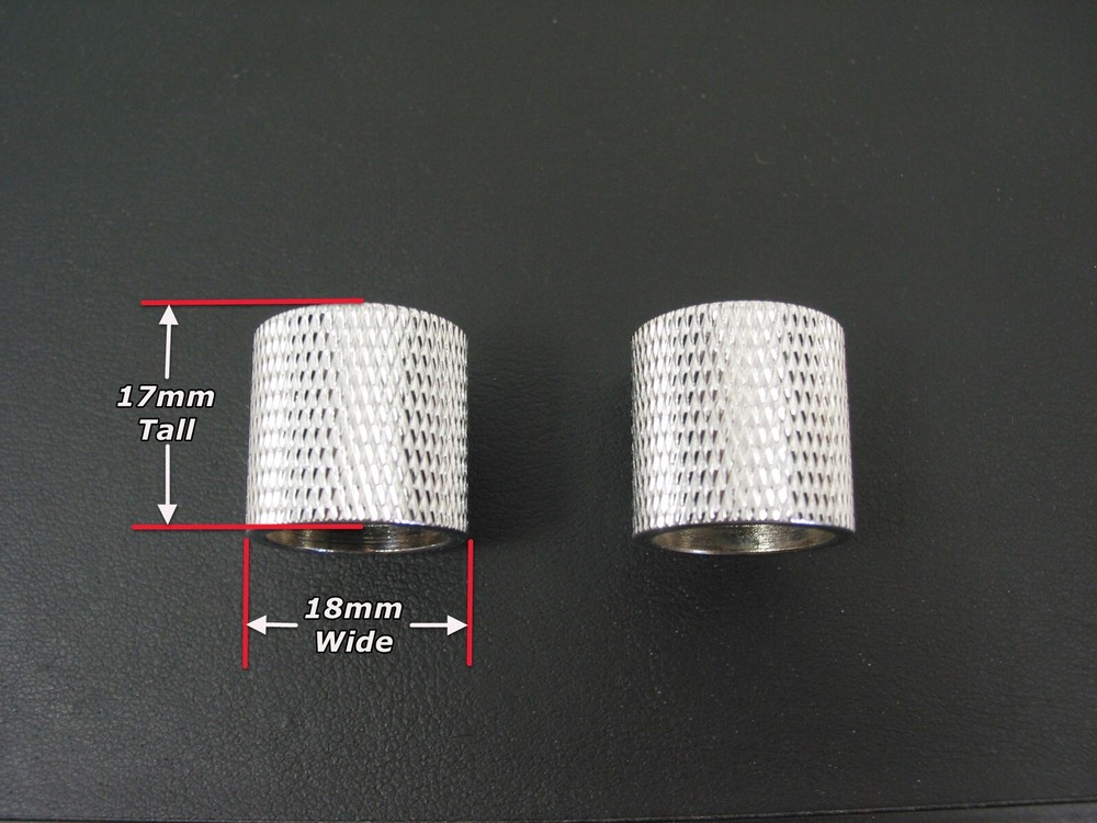 Metal Flat Top Knobs for Telecaster Knurled Inserts for Split Shaft Pots, Chrome
