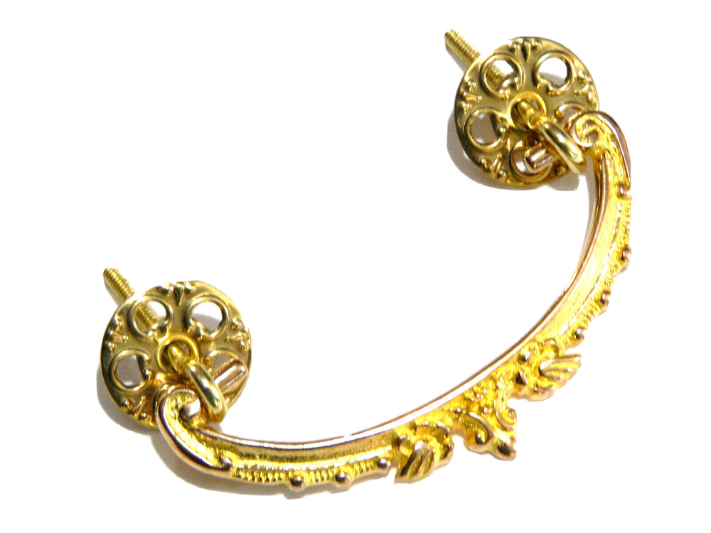 Victorian Drawer Pull Ornate Brass