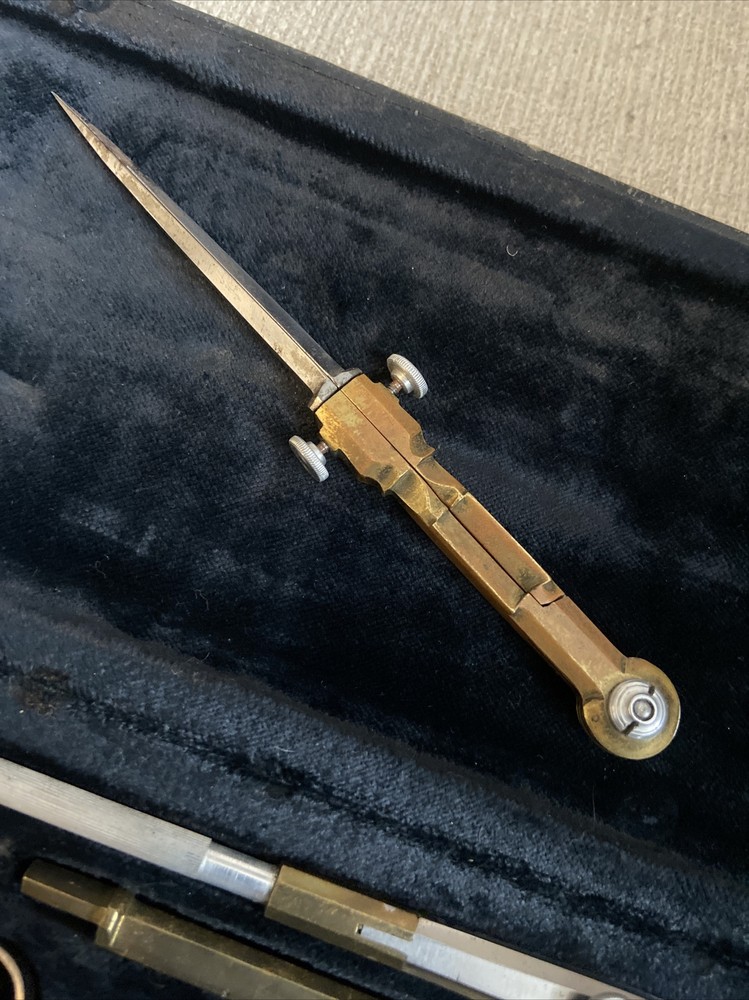 Antique MILANO Compass Cartographer Technical Engineer Architect Instrument Set