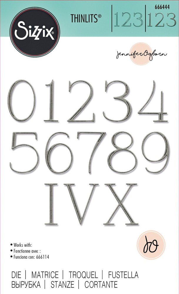 Sizzix Thinlits Elegant Numerals #666444 Retail $12.99 Jennifer Ogborn
