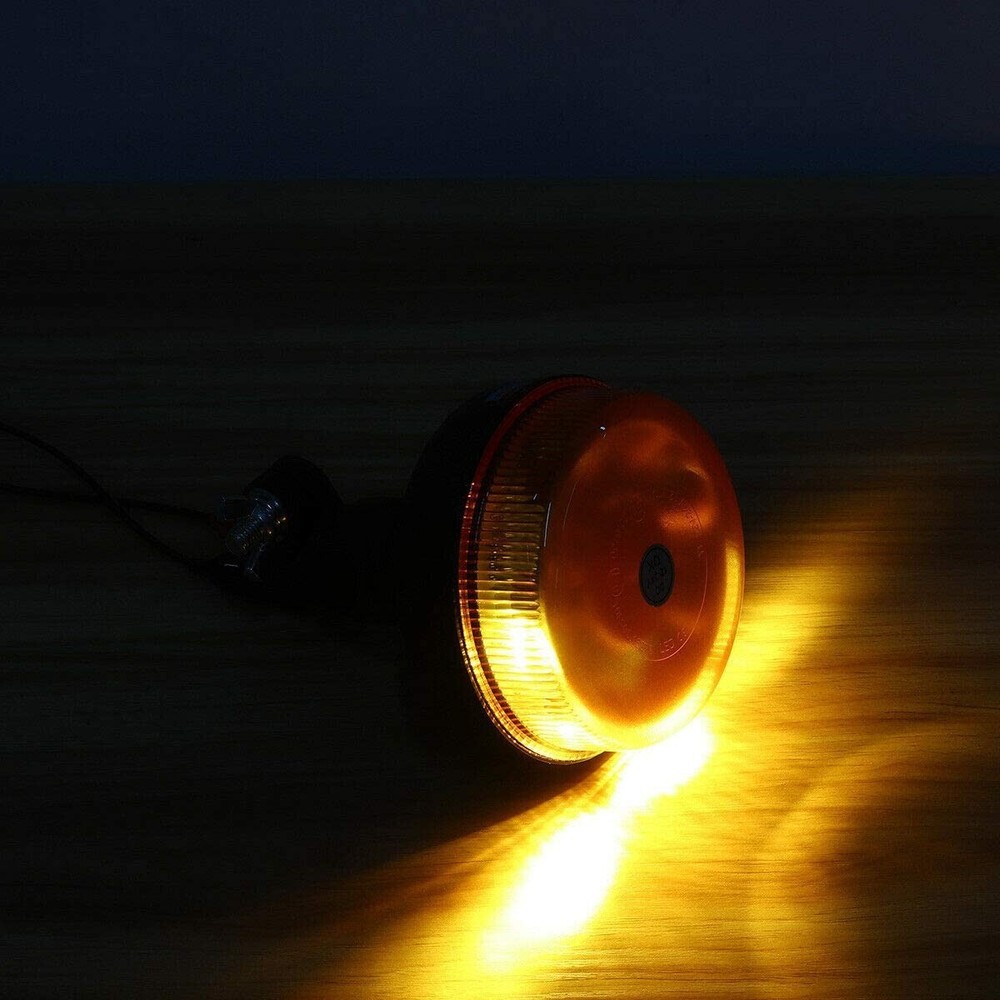 2x LED Rotating Flexible DIN Pole Mount 4 Flashing Modes Warning Light Beacon E9