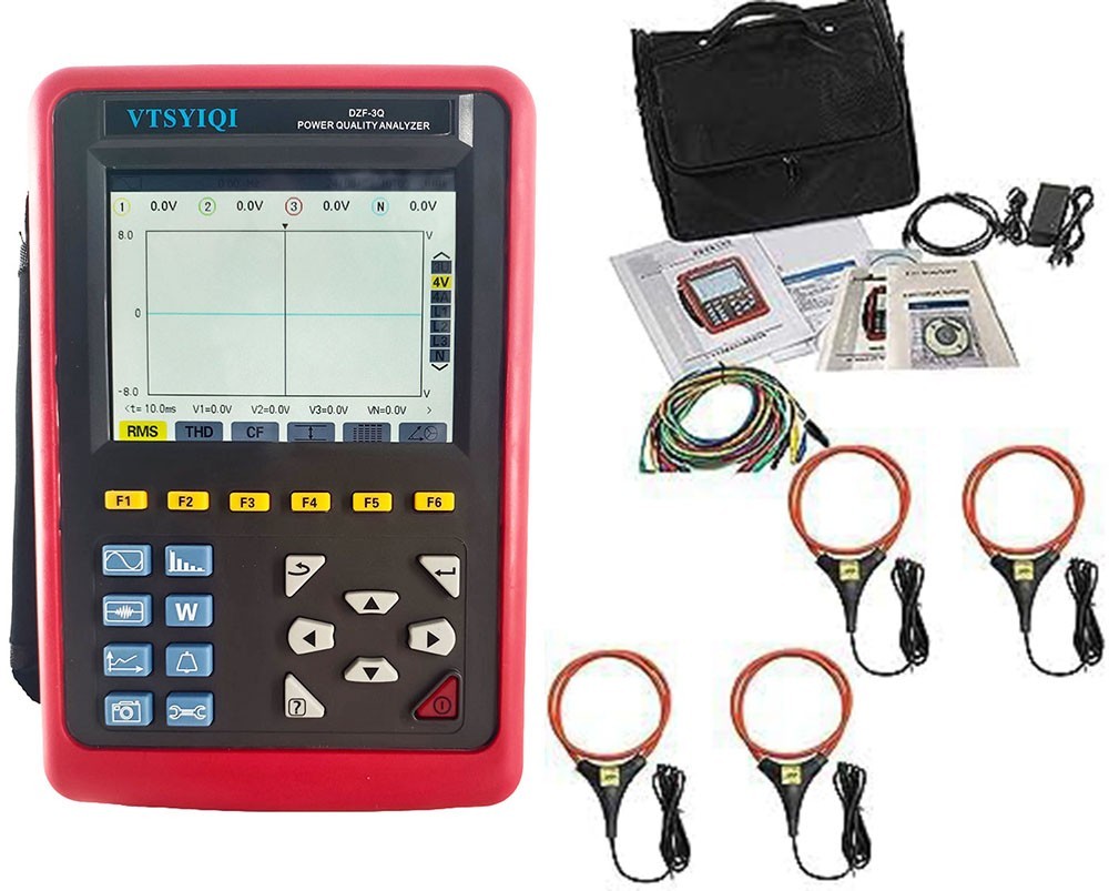 Power Quality Recorders Analyzer with Range 10~6000A Transient Record 150 Groups