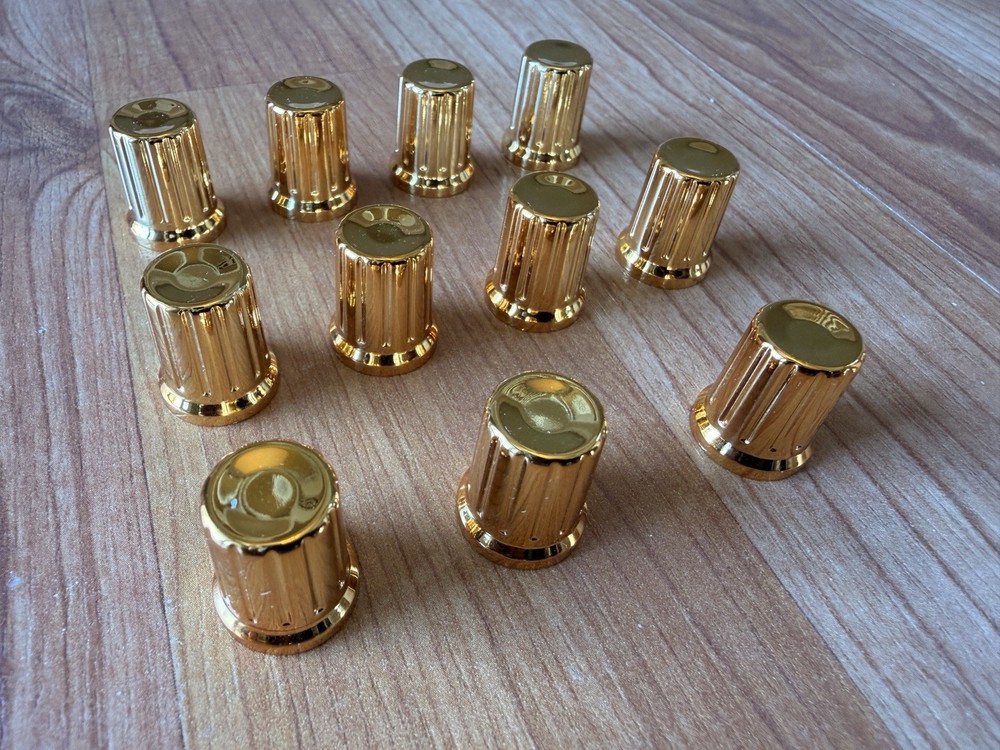 (11) Gold Chroma Cap Thin Encoder Knobs - for PUSH 2, SP404 MK2, Elektron & More