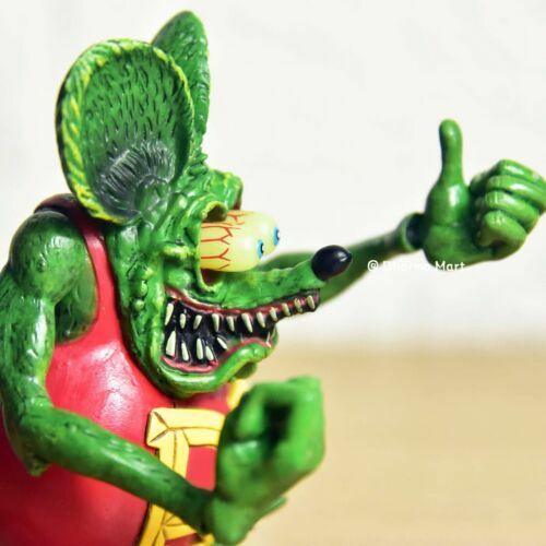 4" Green Red Rat Fink PVC Action Figure New Without Box
