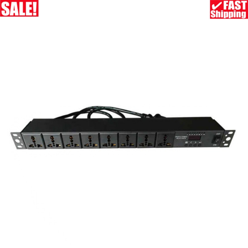 CP0802 Power Supply Sequencer Controller w/ 8 Sockets & Smart Switch for DMX512