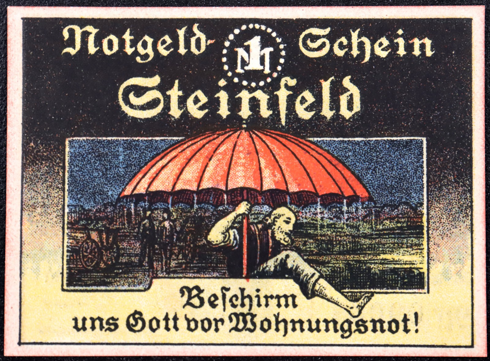 STEINFELD 1922 "Red Umbrella" 1 Mark German Notgeld