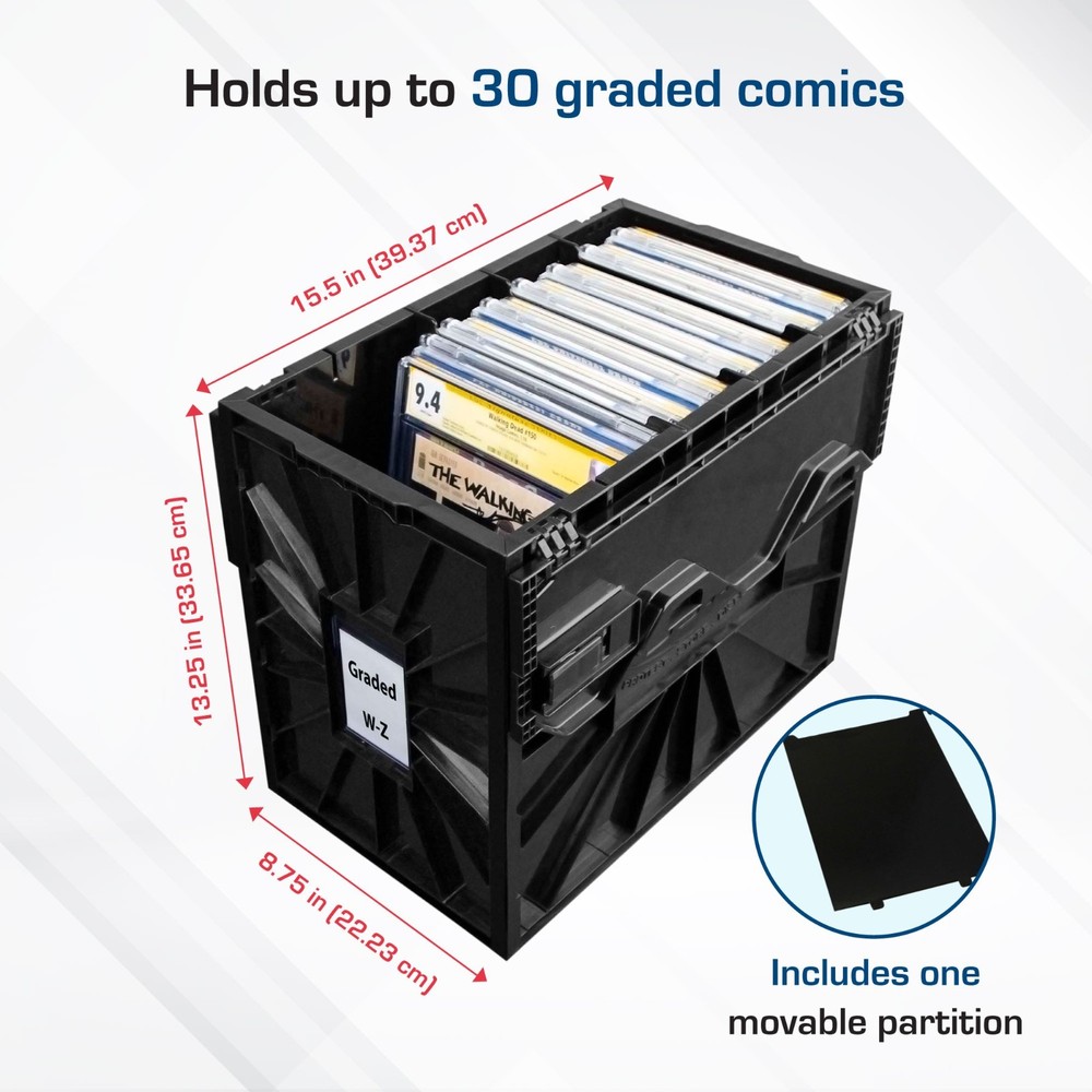 5 BCW Graded Certified Comic Book Storage Plastic Bin Stackable Box Heavy Duty