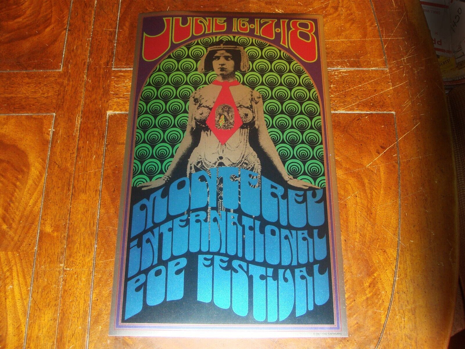 1967 MONTEREY POP FESTIVAL POSTER Foil LITHOGRAPH Authorized 1992 2nd TOM WILKES