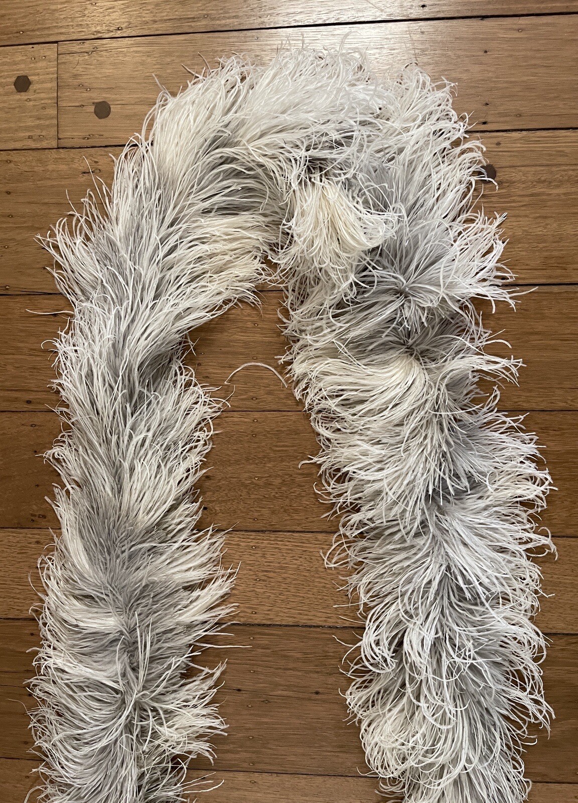 Antique 105” Ostrich Feather Neck Boa Scarf Wrap Edwardian Era Womens French