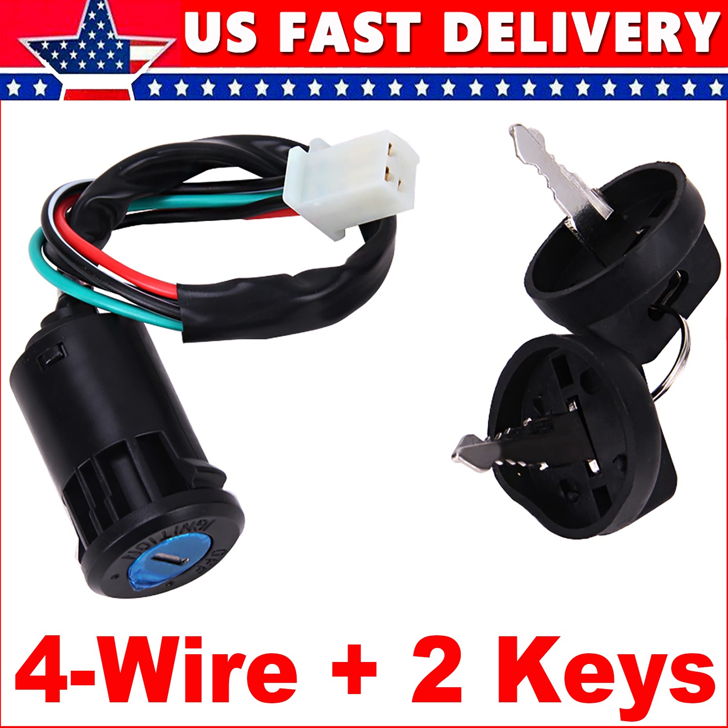 IGNITION KEY SWITCH FOR 110cc 125cc CHINESE QUAD ATV TAOTAO KANDI COOLSTER