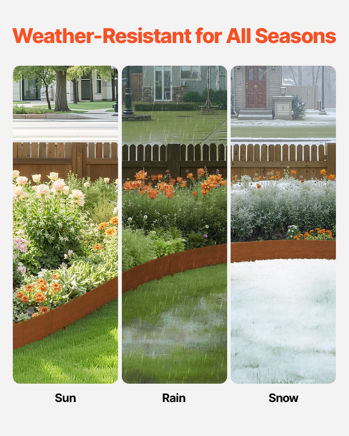 VEVOR Steel Landscape Edging 10 Packs 40x4.5in Weather-Resistant Garden Edging