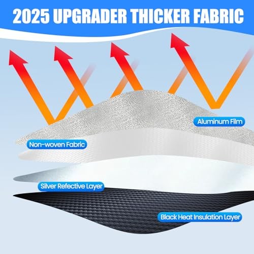 Foldable Sun Shade WODSTA Full Coverage Windshield Sunshade Compatible with