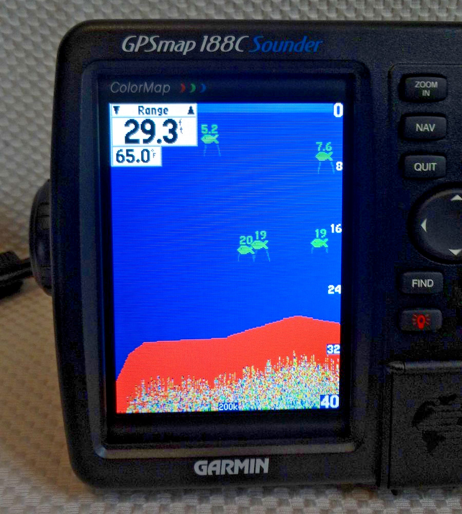 GARMIN GPSMAP 188C SOUNDER CHART PLOTTER FISHFINDER GPS w/ MANUALS KNOBS COVER