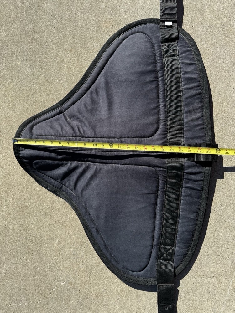 Black Contoured Bareback Saddle Pad with Straps