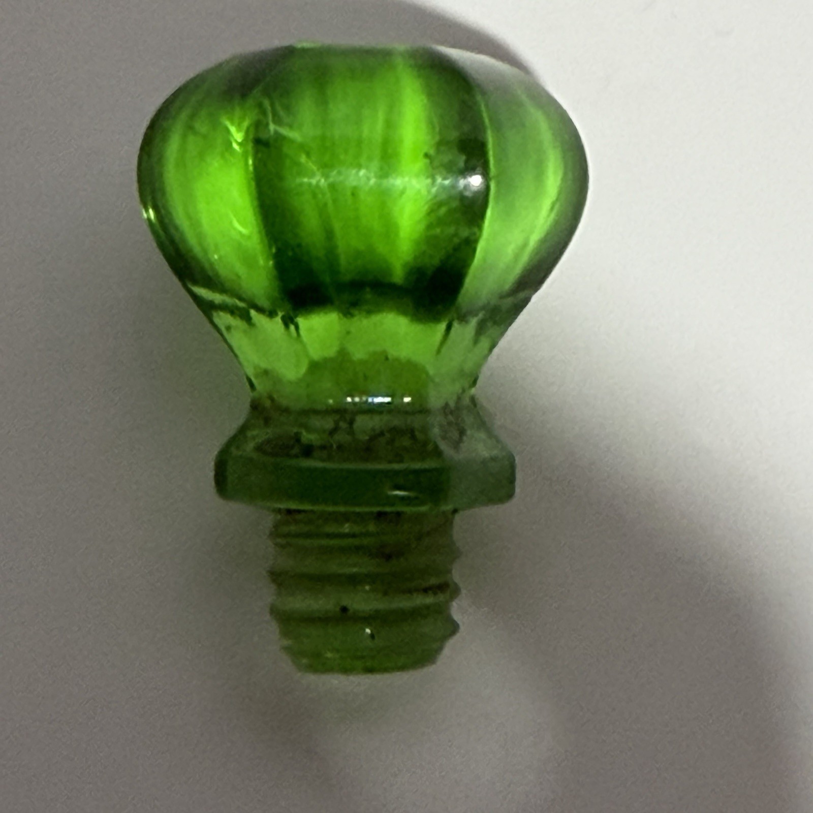 One Green 1” Uranium Vaseline / glowing Glass Knob Dresser Pull Small Hexagon