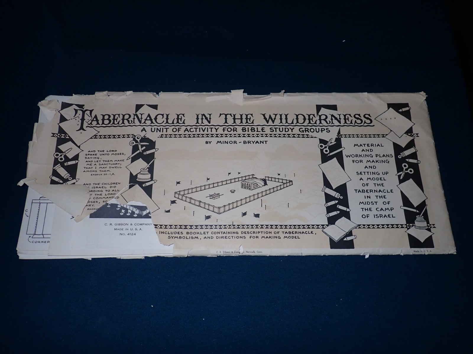 Tabernacle in the Wilderness Replica Model Kit, CR Gibson, 1950s, Israel Bible