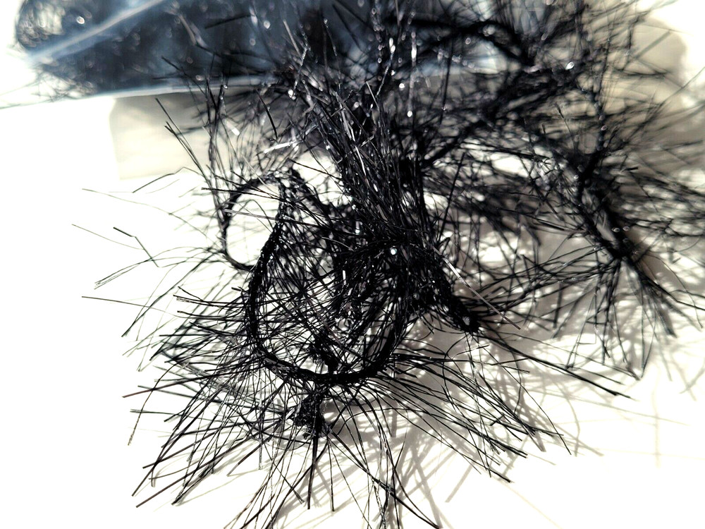 CRYSTAL ICE HACKLE - BLACK - 5 Yds. - Feather Replacement - Fly Tying Materials