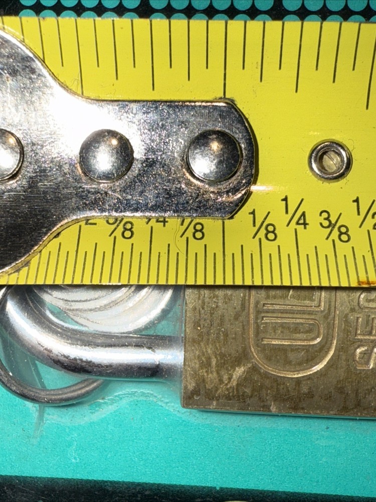 Three (3) For $15. 1 1/4” Padlock Solid Brass Padlock NOS Keyed Different J Lock