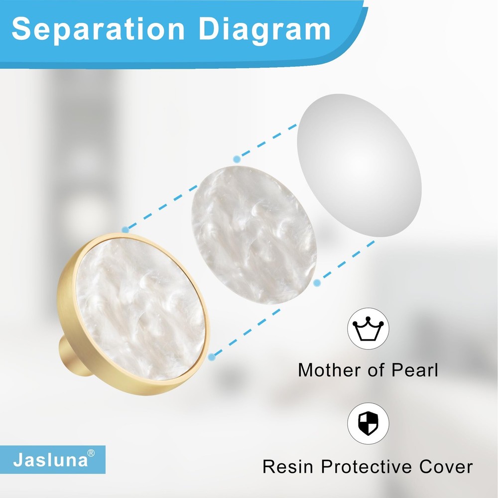 12 Pack Round Gold Cabinet Drawer Knobs,1.25" Decorative Pearl Drawer Pulls,B...