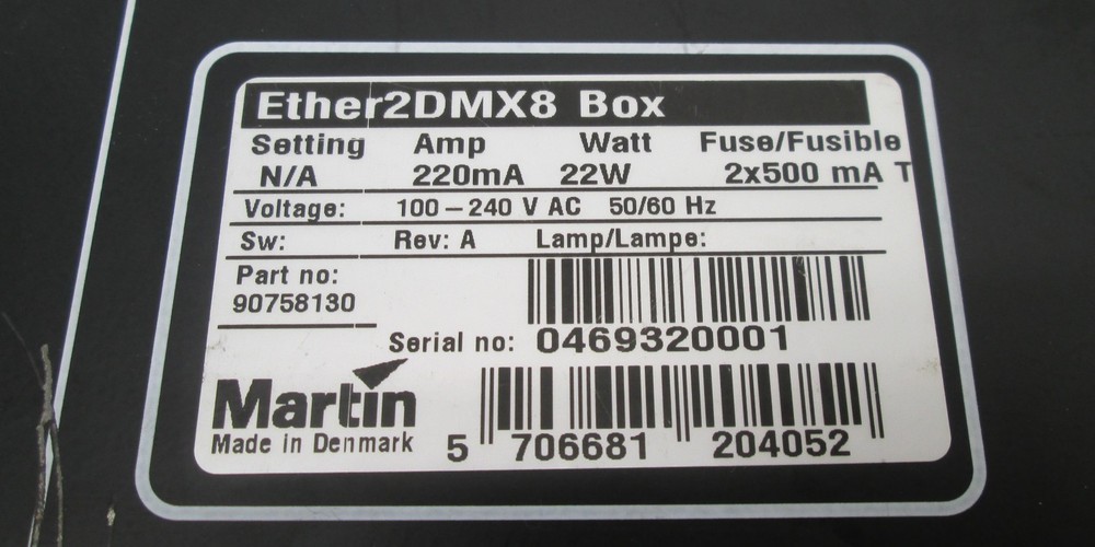 Martin Ether2DMX8 DMX Router