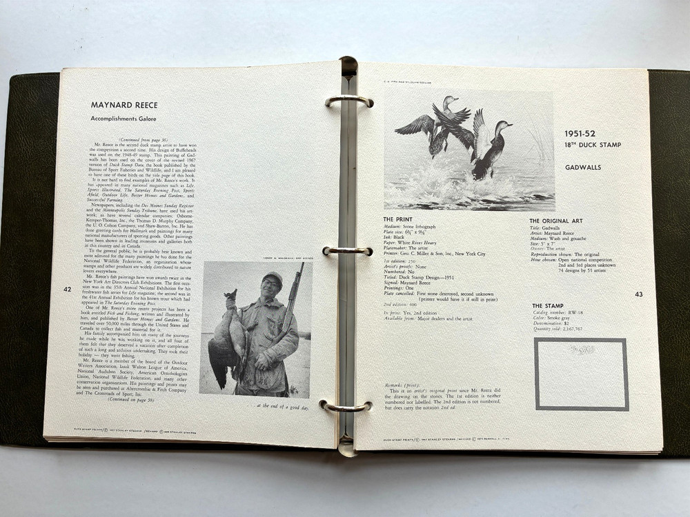 Jean Pride Stearns A Catalog of Duck Stamp Prints 1973 edition Signed no stamps