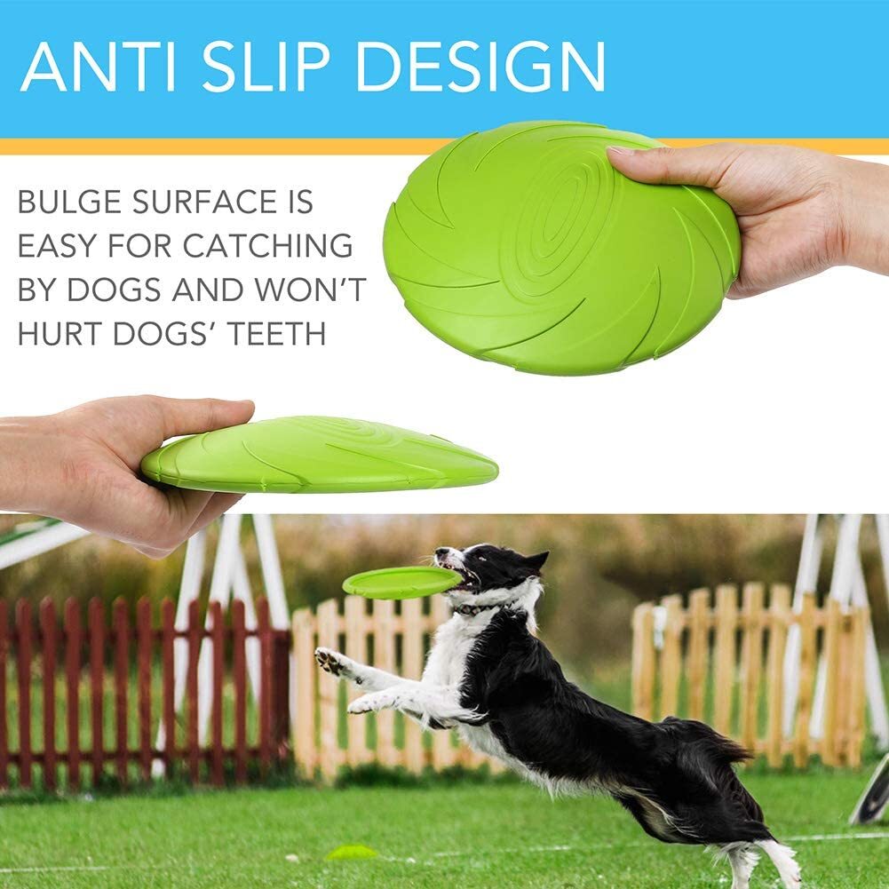 2 PACK Dog Toy Flyer Flexible Durable Frisbee Disc 7'' Chew Fetch Toys Floating