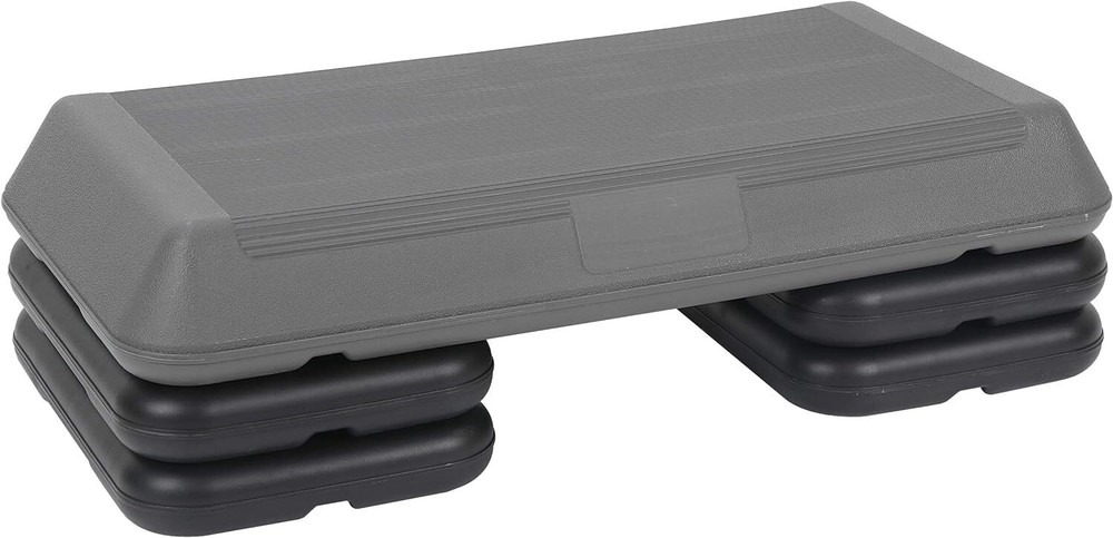 28.5" Aerobic Step Adjustable Exercise Aerobic Stepper Platform w/ 4 Risers Gray
