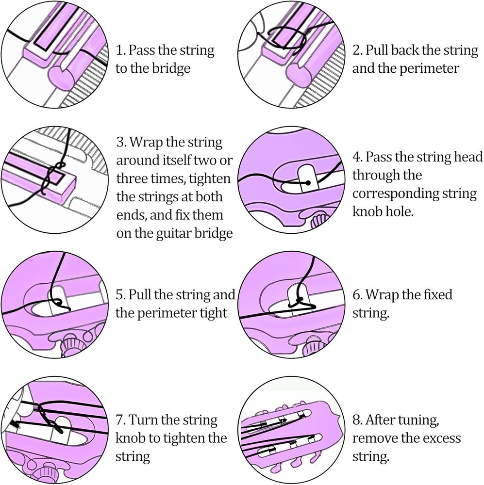 5 Sets of 6 String Guitar Strings Nylon String with Small Ball Ends Classical Ny