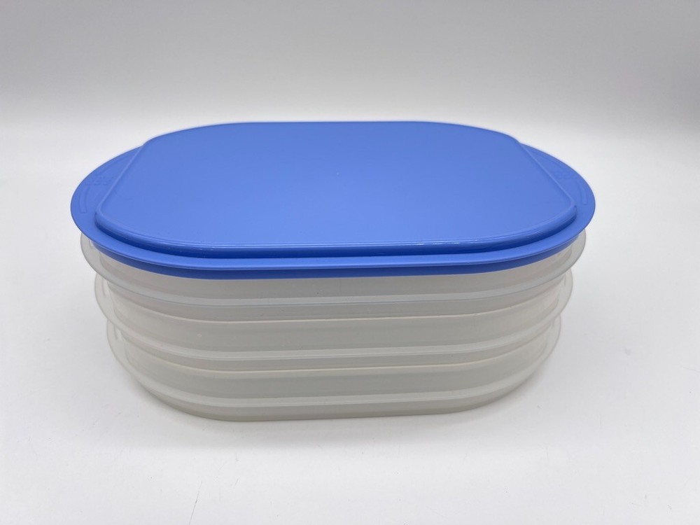 Set Tupperware Fridge Stackables Deli Keepers Meat Cheese Oval Container #2576