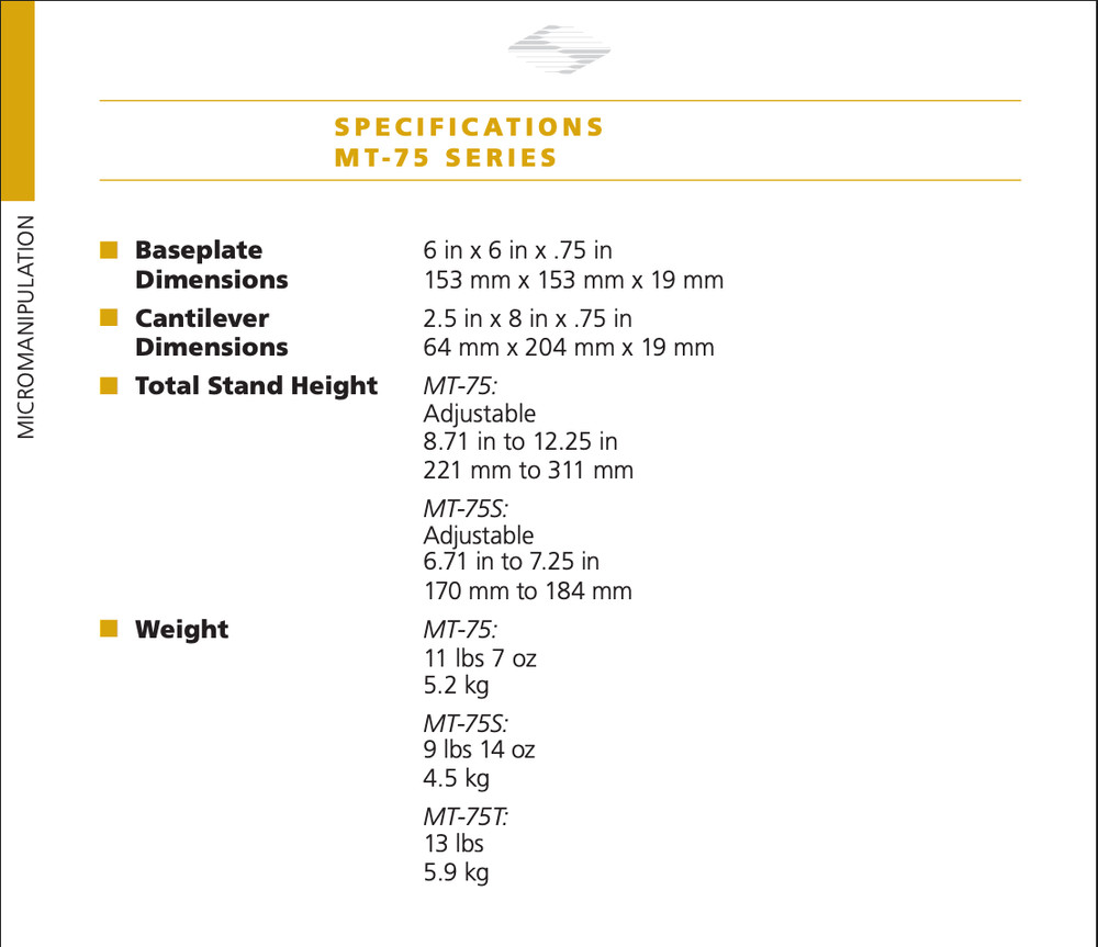 Sutter Instruments MT-75/LS Micromanipulator Gantry Stand with Linear Slide