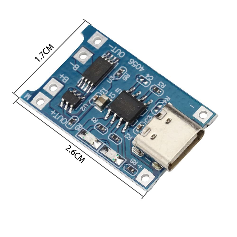 VKLSVAN 5PCS 5V 1A TP4056 Charging Module Type-C USB Interface 18650 Lithium...