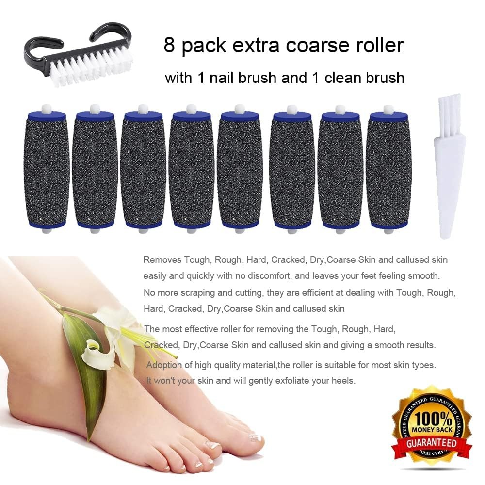 8 Pack Extra Coarse Replacement Rollers for Amope Pedi Refills Electronic